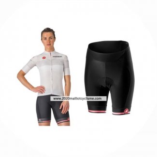 2024 Maillot Cyclisme Femme Giro d'Italia Blanc Manches Courtes Et Cuissard