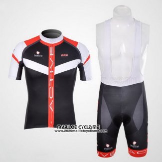 2012 Maillot Ciclismo Nalini Noir et Rouge Manches Courtes et Cuissard