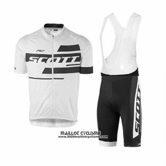 2017 Maillot Ciclismo Scott Blanc Manches Courtes et Cuissard