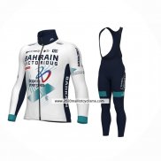 2024 Maillot Cyclisme Bahrain Victorious Blanc Manches Longues Et Cuissard