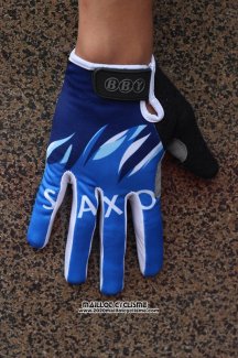 2012 Saxo Bank Gants Doigts Longs Ciclismo Bleu