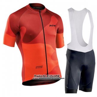 2019 Maillot Ciclismo Northwave Orange Manches Courtes et Cuissard