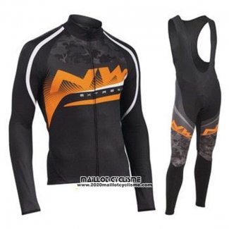 2019 Maillot Ciclismo Northwave Orange Noir Manches Longues et Cuissard