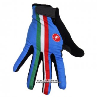 2020 Castelli Italie Gants Doigts Longs Bleu Noir