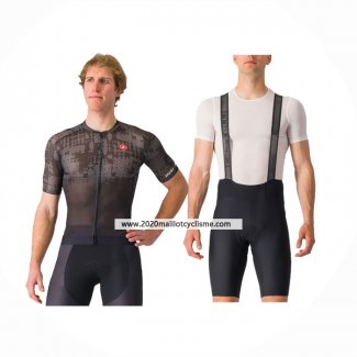 2024 Maillot Cyclisme Castelli Noir Manches Courtes Et Cuissard