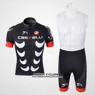 2010 Maillot Ciclismo Castelli Noir et Blanc Manches Courtes et Cuissard