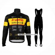 2024 Maillot Cyclisme Lotto-Kern Haus Noir Jaune Manches Longues Et Cuissard