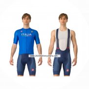 2024 Maillot Cyclismeitaliebleu Manches Courtes Et Cuissard