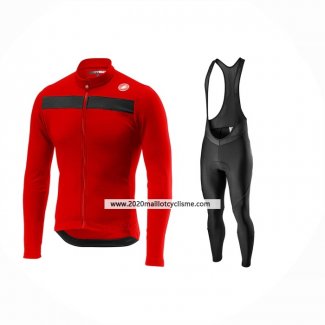 2024 Maillot Cyclisme Castelli Rouge Manches Longues Et Cuissard