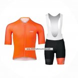 2024 Maillot Cyclisme POC Orange Manches Courtes Et Cuissard