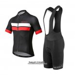 2020 Maillot Ciclismo Merida Noir Blanc Rouge Manches Courtes et Cuissard