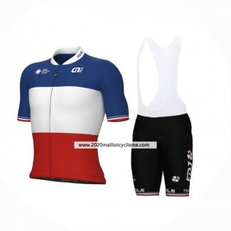 2024 Maillot Cyclisme Groupama-FDJ Rouge Blanc Bleu Manches Courtes Et Cuissard