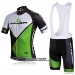 2018 Maillot Ciclismo Merida Noir et Vert Manches Courtes et Cuissard