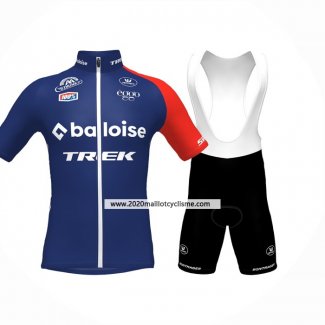 2024 Maillot Cyclisme Baloise Trek Bleu Rouge Manches Courtes Et Cuissard