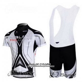 2012 Maillot Ciclismo Nalini Gris et Blanc Manches Courtes et Cuissard