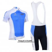 2013 Maillot Ciclismo Nalini Azur et Blanc Manches Courtes et Cuissard