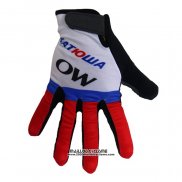 2020 Katusha Gants Doigts Longs Blanc Rouge