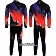 2012 Maillot Ciclismo Nalini Rouge et Noir Manches Longues et Cuissard