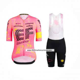 2024 Maillot Cyclisme Femme EF Education Rose Manches Courtes Et Cuissard