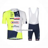 2024 Maillot Cyclisme Intermarche-Wanty Blanc Jaune Manches Courtes Et Cuissard