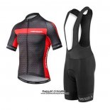 2020 Maillot Ciclismo Merida Rouge Noir Manches Courtes et Cuissard