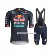 2024 Maillot Cyclisme Bora-Hansgrone Bleu Manches Courtes Et Cuissard