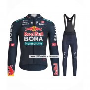 2024 Maillot Cyclisme Bora-Hansgrone Bleu Manches Longues Et Cuissard