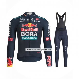 2024 Maillot Cyclisme Bora-Hansgrone Bleu Manches Longues Et Cuissard