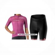 2024 Maillot Cyclisme Femme Giro d'Italia Violet Manches Courtes Et Cuissard