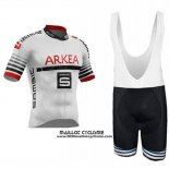 2019 Maillot Ciclismo Arkea Samsic Blanc Rouge Manches Courtes et Cuissard