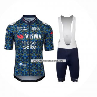 2024 Maillot Cyclisme Jumbo Visma Bleu Manches Courtes Et Cuissard