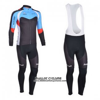 2013 Maillot Ciclismo Nalini Noir et Azur Manches Longues et Cuissard